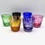 Blue Antique Bohemian Grape-Cut Harlequin Crystal Tumblers from Befos, 1850, Set of 6 For Sale - Image 8 of 8
