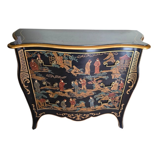 Drexel Chinoiserie Bombe Dresser by Drexel Heritage For Sale