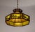 Early 20th Century Early 20th Century Pale Green-Amber Slag Glass Pendant Light With Scenic Trim For Sale - Image 5 of 12