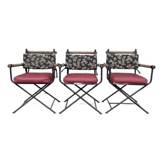 Set of 3 Vintage Cleo Baldon Style Iron Dining Chairs, c.1970s For Sale