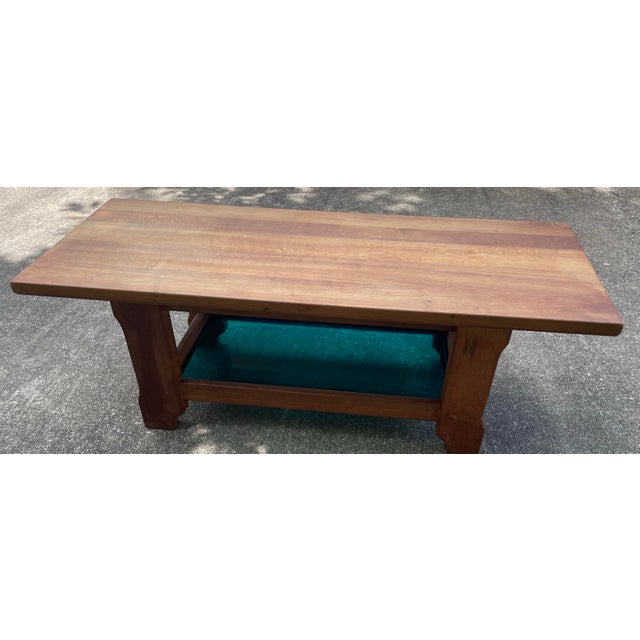 Mid Century Coffee Table With Green Plexiglass Bottom Shelf For Sale - Image 4 of 10