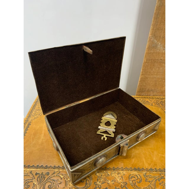 Brass Antique Handmade & Hand-Tooled Metal Box From the Tuareg People of Mali For Sale - Image 8 of 9
