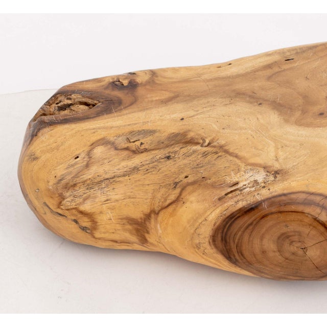 Modern Modern Live Edge Teak Burl Wood Coffee Table For Sale - Image 3 of 8
