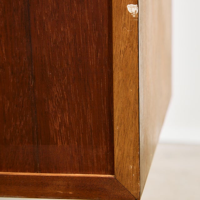Rosewood and Teak Low Sideboard with Sliding Doors and Drawers, 1960s For Sale - Image 16 of 18