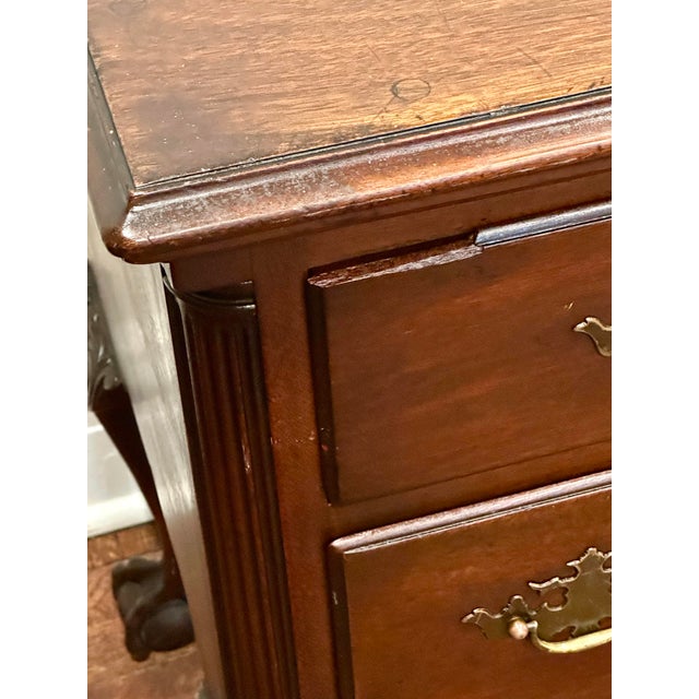 Kittinger Williamsburg Mahogany Queen Anne Lowboy With Ball & Claw Feet For Sale - Image 9 of 10