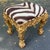 Mid 20th Century Mid 20th Century Hollywood Regency Giltwood Stool With Figural Carved Legs and Ralph Lauren Zebra Upholstery For Sale - Image 5 of 10