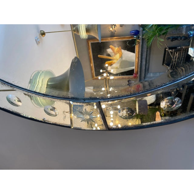 Antique Circular Distressed Panelled Mirror, 2020s For Sale - Image 6 of 9