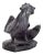 Mid 20th Century Antique Black Soapstone Carved Figurine of Rooster and Chicken For Sale