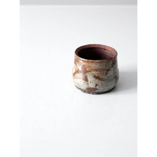 Brown Vintage Studio Pottery Vase For Sale - Image 8 of 10