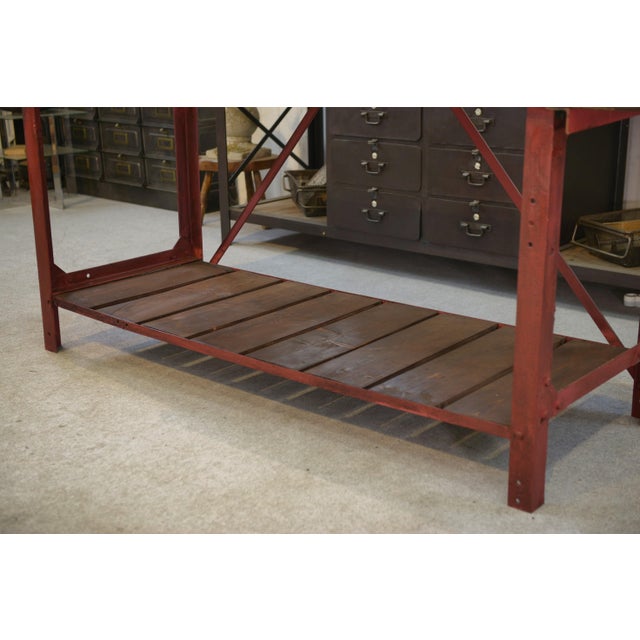 Mid-Century Modern Vintage Industrial Workbench, 1950s For Sale - Image 3 of 15