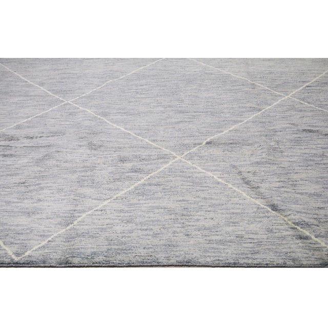 Shabby Chic Moroccan Hand Knotted Modern Rug With Soft Texture,5'8"x8'4" For Sale - Image 3 of 5