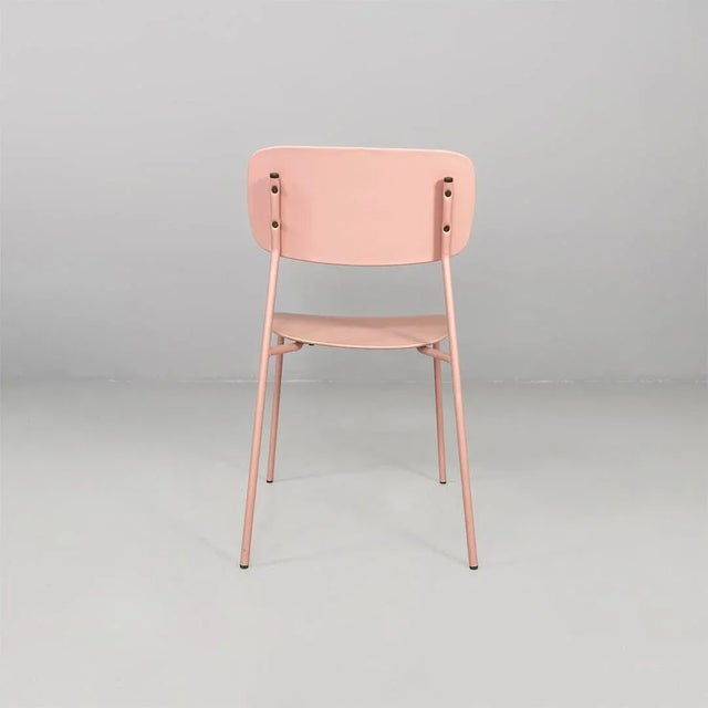 Italian Modern Light Pink Metal and Plastic Chairs from Tomasucci, 2000s, Set of 4 For Sale - Image 9 of 18