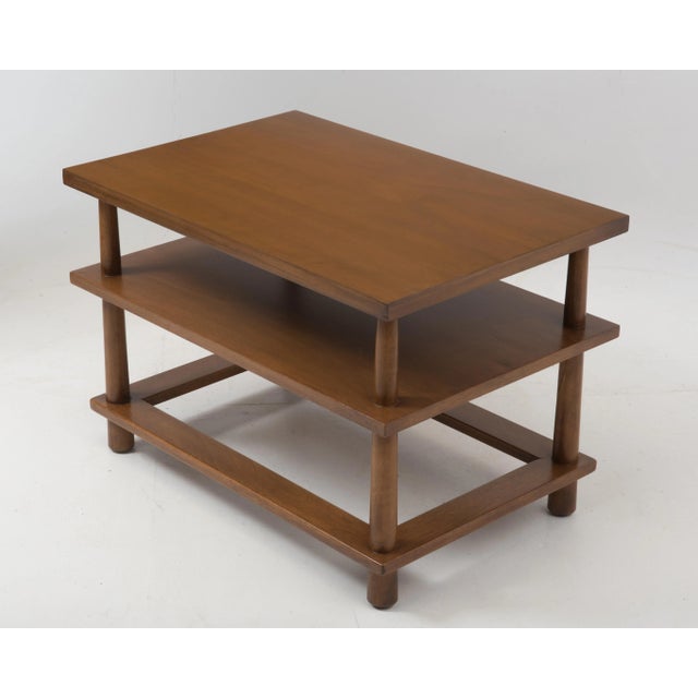 Mid-Century Modern 1950s Mid-Century Modern T.H Robsjohn-Gibbings for Widdicomb Reverse Tapered Three Tier Side Table For Sale - Image 3 of 13