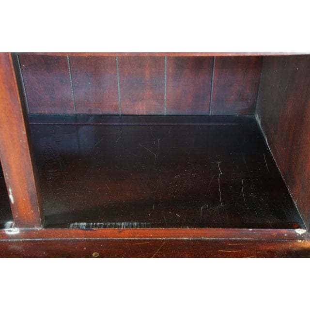 Mid Century Mahogany Stepback China Display Cabinet Hutch Bookcase 68" For Sale - Image 14 of 18