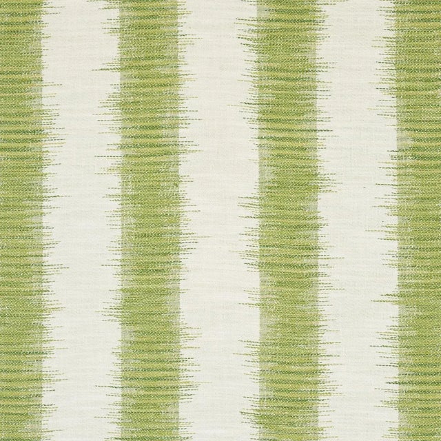 Sample - Schumacher Attleboro Ikat Fabric in Green For Sale