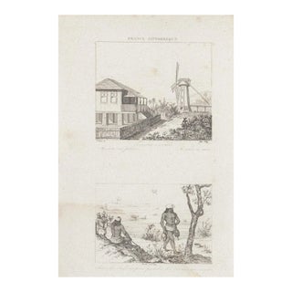 Unknown - Windmill - Original Etching - 19th Century For Sale