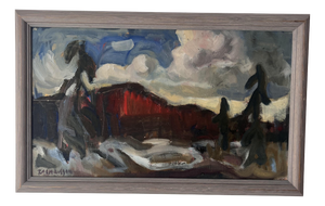 Per Olof Zachrisson, Landscape Composition, 1960s, Oil Painting on Board