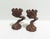Brown Vintage German Brutalist Hand Carved Wooden Candle Holder - Set of 3 For Sale - Image 8 of 12