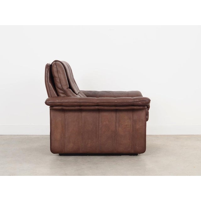 Swiss Brown Leather Armchair from de Sede, 1970s For Sale - Image 12 of 18