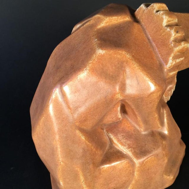 Art Deco Cubist Woman Sculpture by Angelo Hecq & Roger Guerin, 1925 For Sale - Image 5 of 11