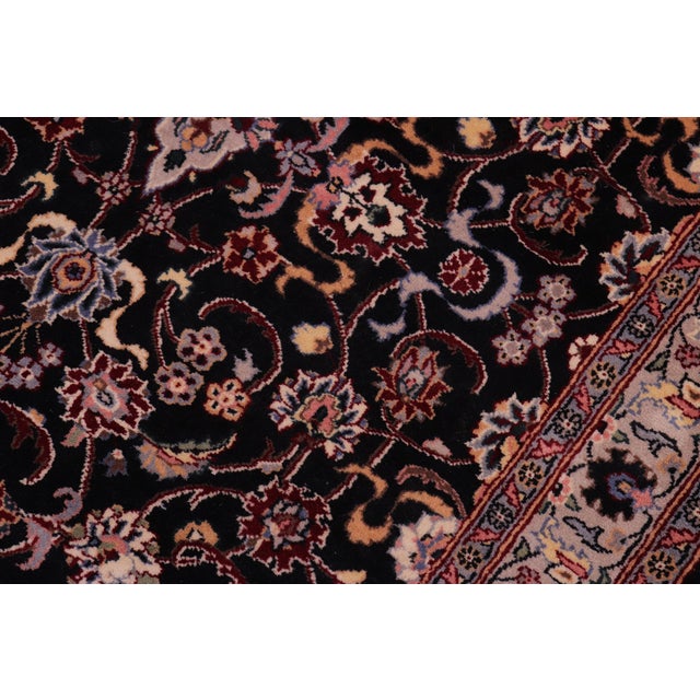 1990s Shabby Chic 1990's Pak-Persian Black/Gray Wool Rug - 3'0'' X 5'1'' For Sale - Image 5 of 9