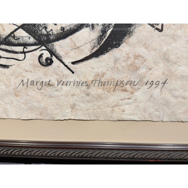 Abstract 1990s Margot Voorhies Thompson Signed Lithograph 1994 Portuguese Dance 1/11 For Sale - Image 3 of 10