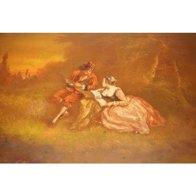 Victorian Hand Painted Nest of Tables Depicting Romantic Lovers Scenes, Set of 4 For Sale - Image 3 of 18