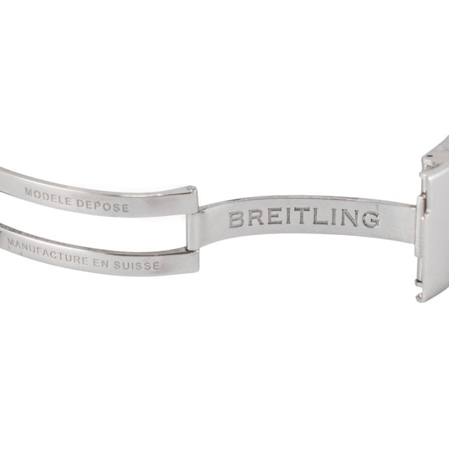 Metal Breitling Super Avenger 48mm A13370 White Dial Diamond Bezel Chrono Steel Watch For Sale - Image 7 of 10