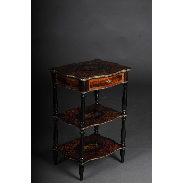 19th Century Marquetry Side Table with Jewelry Box, 1870s For Sale - Image 3 of 18