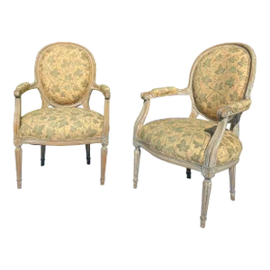 Fortuny Upholstered Fauteuil Chairs a Pair