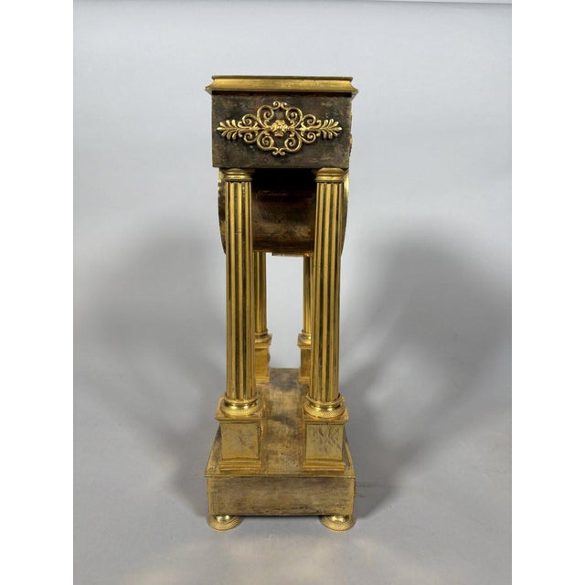 19th Century Bronze portico clock from the Empire period, 19th century For Sale - Image 5 of 10