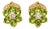 Late 20th Century 14K Yellow Gold Alexandrite Diamond Floral Stud Earrings, Pair For Sale