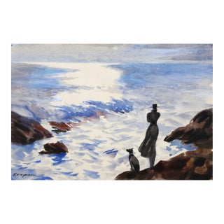 Moonlight, Erik Freyman Watercolor, Signed in Pen For Sale