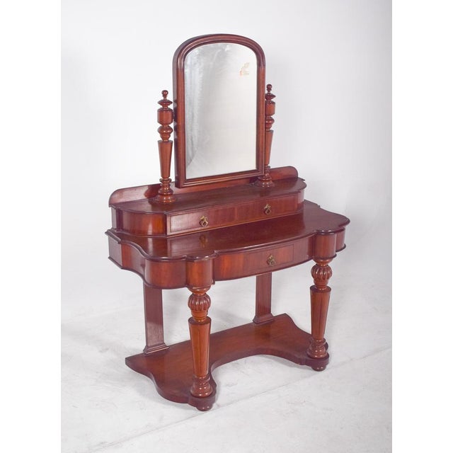 Wood 19th Century Mahogany English Dressing Table, 1890s For Sale - Image 7 of 11