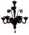 Vintage Italian Murano Style Glass Chandelier in Black For Sale In Chicago - Image 6 of 7