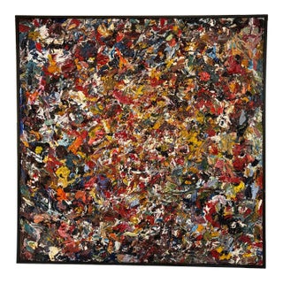 Framed Abstract Painting on Canvas For Sale