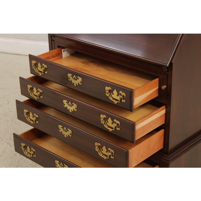 Brown Ethan Allen Cherry Georgian Court 2 Piece Secretary Desk For Sale - Image 8 of 18