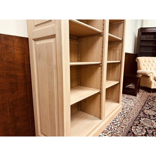 Wood English Country Pale Oak Bookcase For Sale - Image 7 of 12
