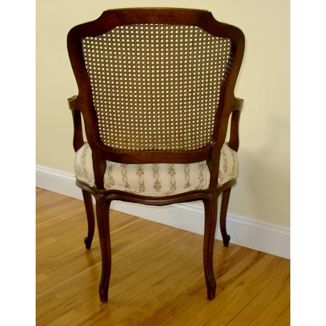 French Provincial 1960s Parlor Chair With Caned Back For Sale - Image 3 of 7