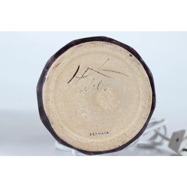 Purple Table Lamp with Dark Purple Glaze by Herman A. Kähler, Denmark, 1960s For Sale - Image 8 of 9