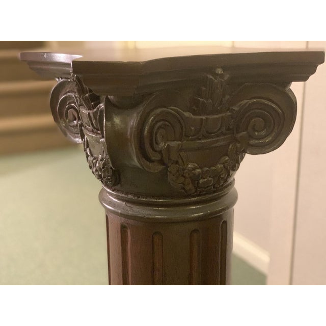 Vintage Wooden Architectural Columnar Style Pedestal Display or Plant Stand For Sale - Image 4 of 6