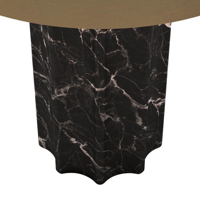 FLUTED COLUMN Rechargeable Cordless LED Table Lamp, 3-Levels Brightness Touch Sensor Control, Black Marble / Brushed Brass For Sale - Image 10 of 14