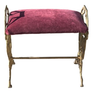 Art Deco Cast Iron Harlequin Figure Vanity Window Bench c.1920s For Sale