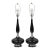 Vintage Mid Century Modern Black Glazed Ceramic & Chrome Table Lamps - A Pair For Sale
