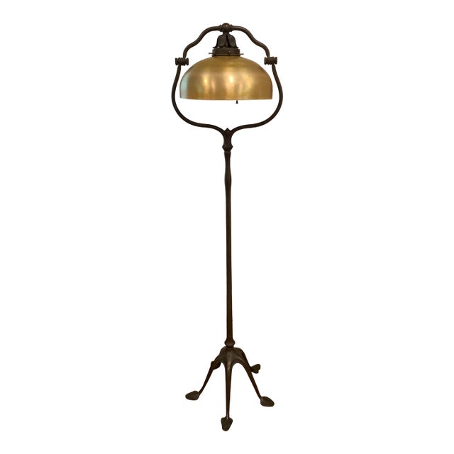 Early 20th Century Art Deco Iron Floor Lamp For Sale