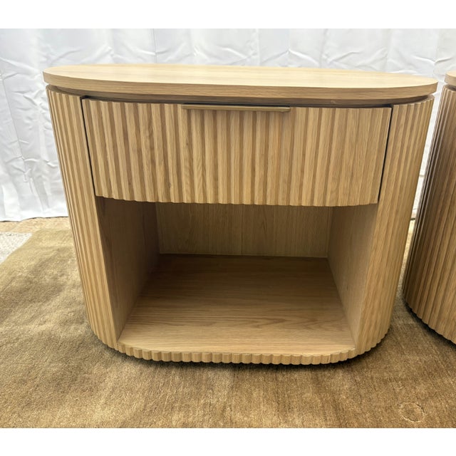 RH Restoration Hardware Byron Open Nightstands — Set of Two (32”) Light Oak | Solid American White Oak | Artisan Crafted...