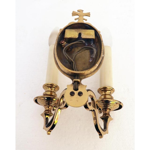 1930s French Belle Epoche / Art Deco Eagle Wall Sconces in Brass, 1930s, Set of 2 For Sale - Image 5 of 6