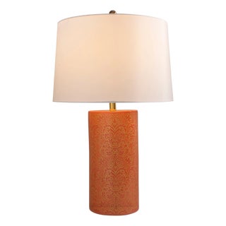 Williamsburg for Port 68 Richmond Damask Coral Lamp For Sale