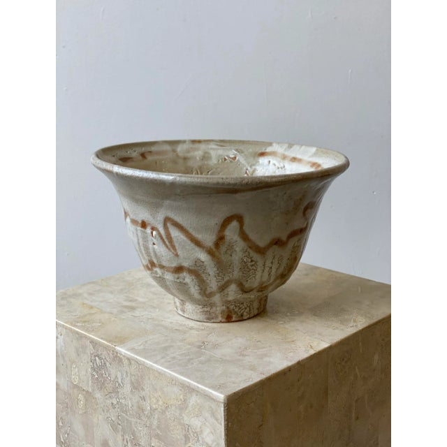 Vintage Wheel-Thrown Shino Glazed Stoneware Bowl, Circa 1970s For Sale - Image 11 of 11