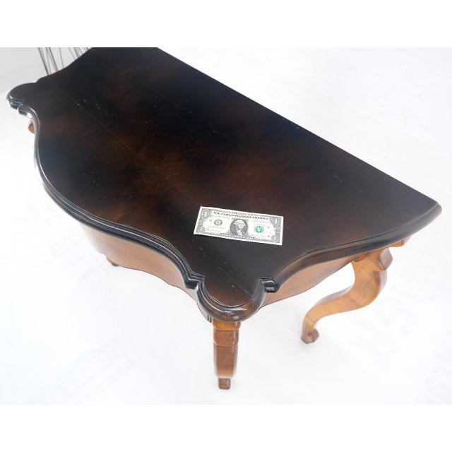 Late 20th Century Baker One Drawer Cabriole Leg Fruitwood Paper Finished Drawer Console Table MINT For Sale - Image 5 of 14